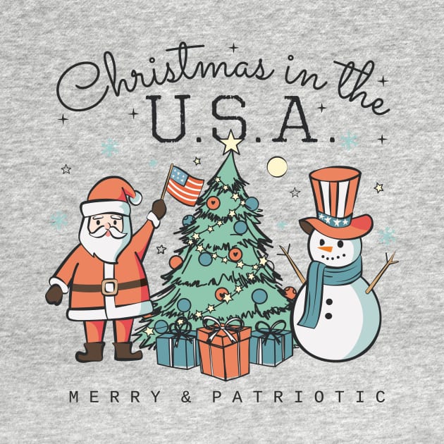 Merry Christmas in the USA, Vintage Snowman, American Santa by Vintage Fandom